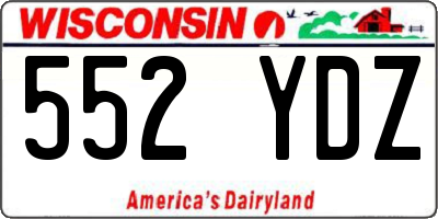 WI license plate 552YDZ