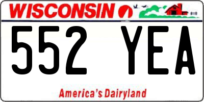 WI license plate 552YEA