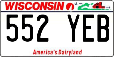 WI license plate 552YEB