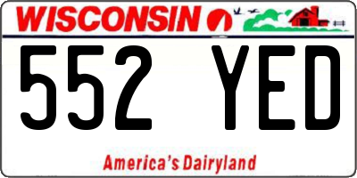 WI license plate 552YED