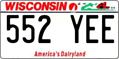 WI license plate 552YEE