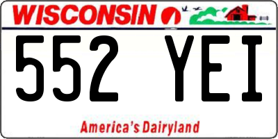 WI license plate 552YEI