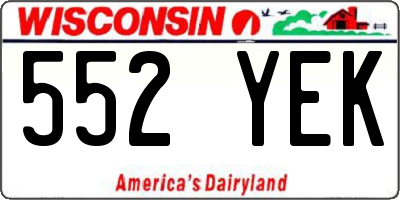 WI license plate 552YEK
