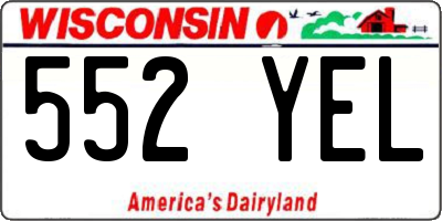 WI license plate 552YEL