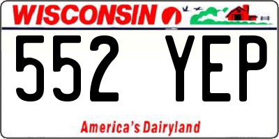 WI license plate 552YEP