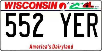 WI license plate 552YER