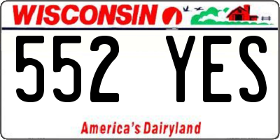WI license plate 552YES
