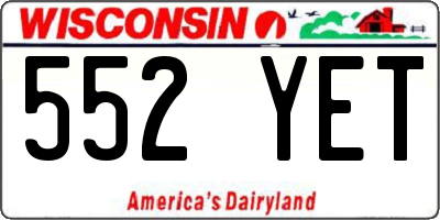 WI license plate 552YET