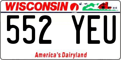 WI license plate 552YEU