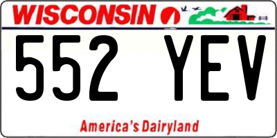 WI license plate 552YEV