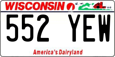 WI license plate 552YEW