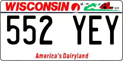 WI license plate 552YEY