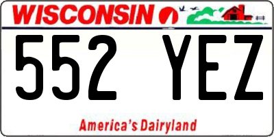 WI license plate 552YEZ