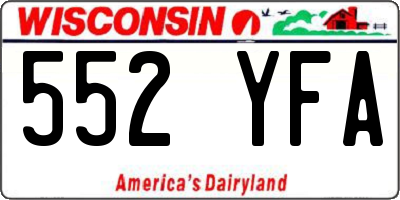 WI license plate 552YFA