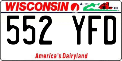 WI license plate 552YFD