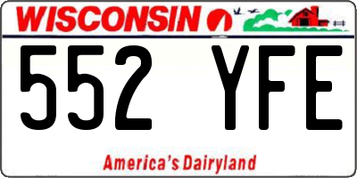 WI license plate 552YFE