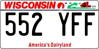 WI license plate 552YFF