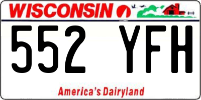 WI license plate 552YFH