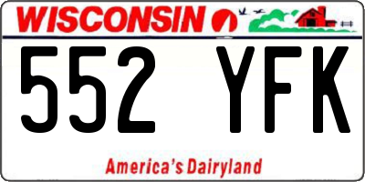 WI license plate 552YFK