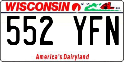 WI license plate 552YFN
