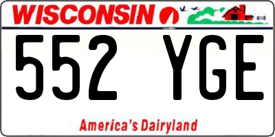 WI license plate 552YGE