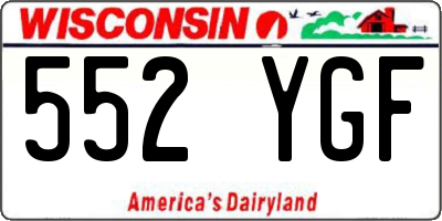 WI license plate 552YGF