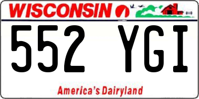 WI license plate 552YGI