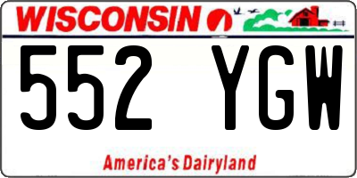 WI license plate 552YGW