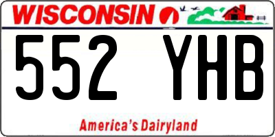 WI license plate 552YHB