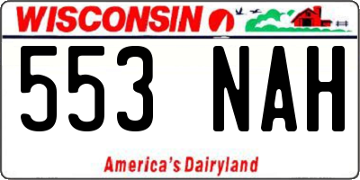 WI license plate 553NAH