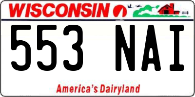 WI license plate 553NAI