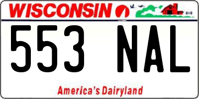 WI license plate 553NAL