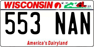 WI license plate 553NAN
