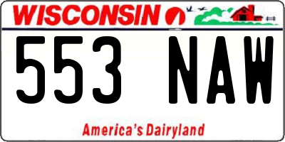 WI license plate 553NAW
