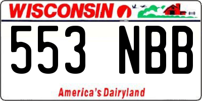 WI license plate 553NBB
