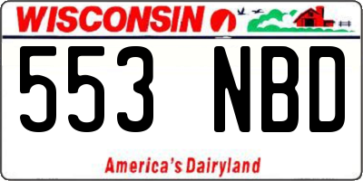 WI license plate 553NBD