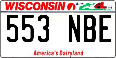 WI license plate 553NBE