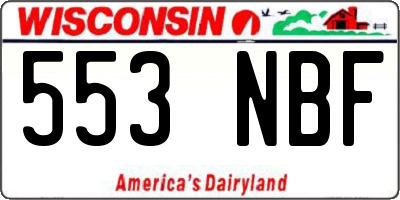 WI license plate 553NBF