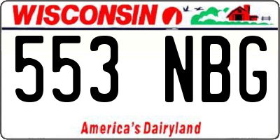 WI license plate 553NBG
