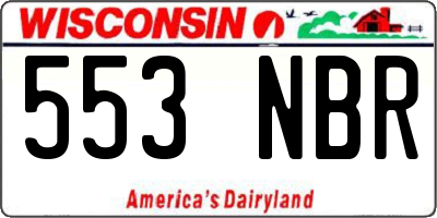 WI license plate 553NBR