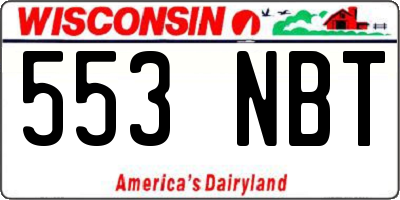 WI license plate 553NBT