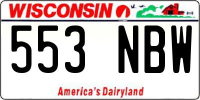 WI license plate 553NBW