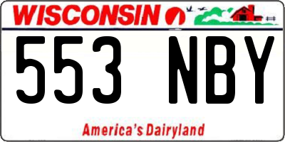 WI license plate 553NBY