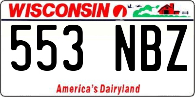WI license plate 553NBZ