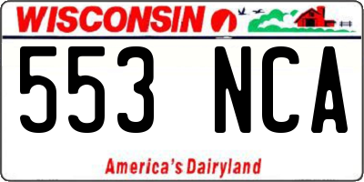 WI license plate 553NCA