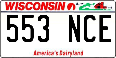 WI license plate 553NCE