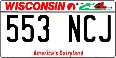 WI license plate 553NCJ