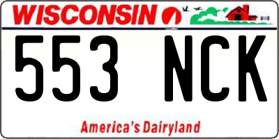 WI license plate 553NCK
