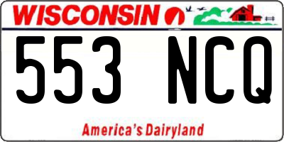 WI license plate 553NCQ