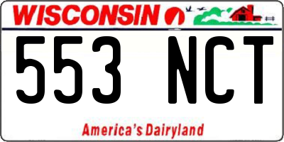 WI license plate 553NCT